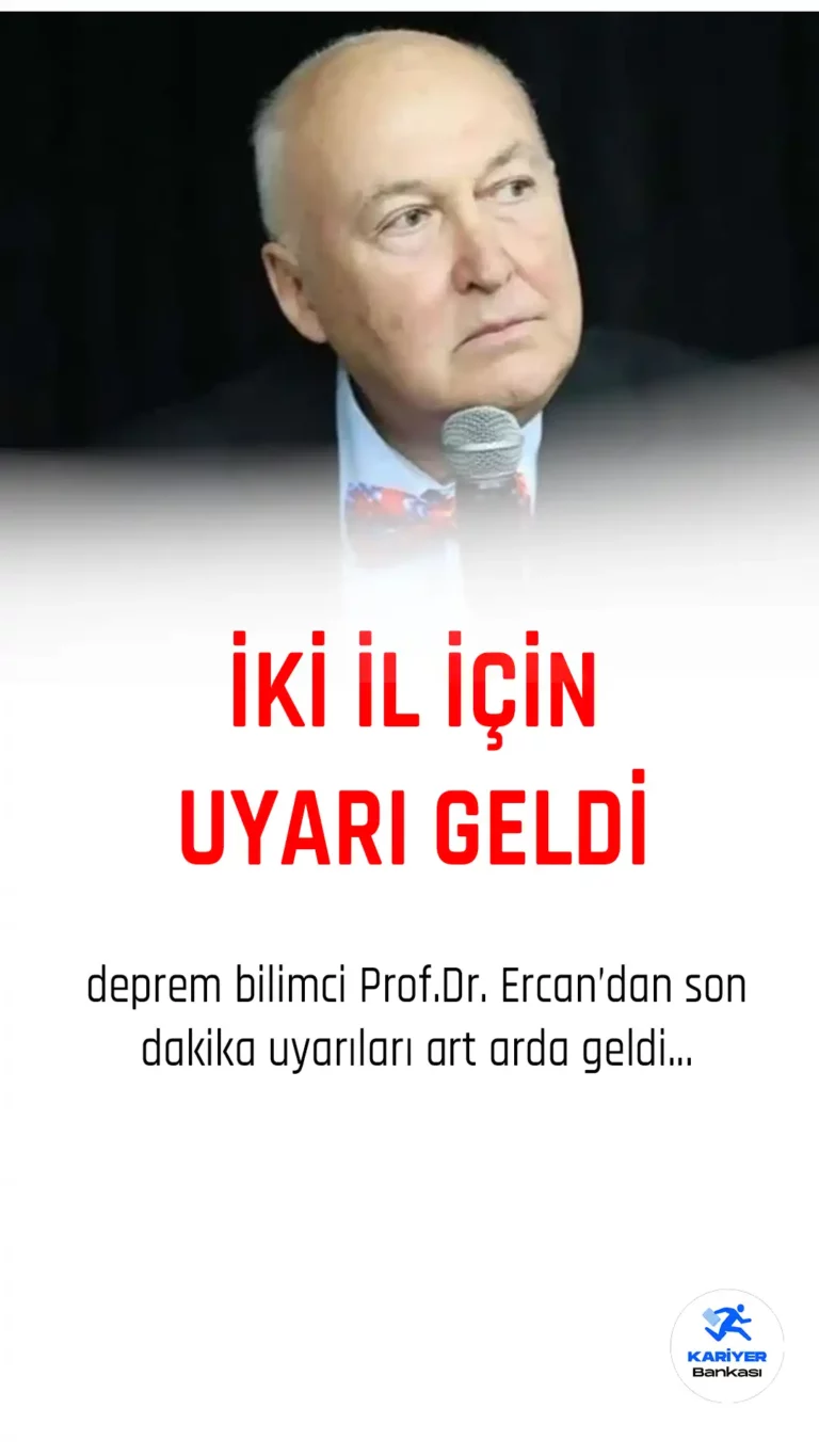 Ahmet Ercan'dan iki il için uyarı geldi.