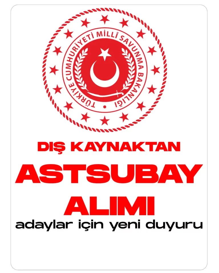 Milli Savunma Bakanlığı Dış Kaynaktan Astsubay alımı konusunda yeni duyuru yayımladı.
