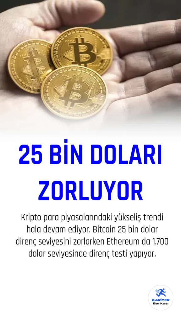 bitcoin 25 bin doları zorluyor.