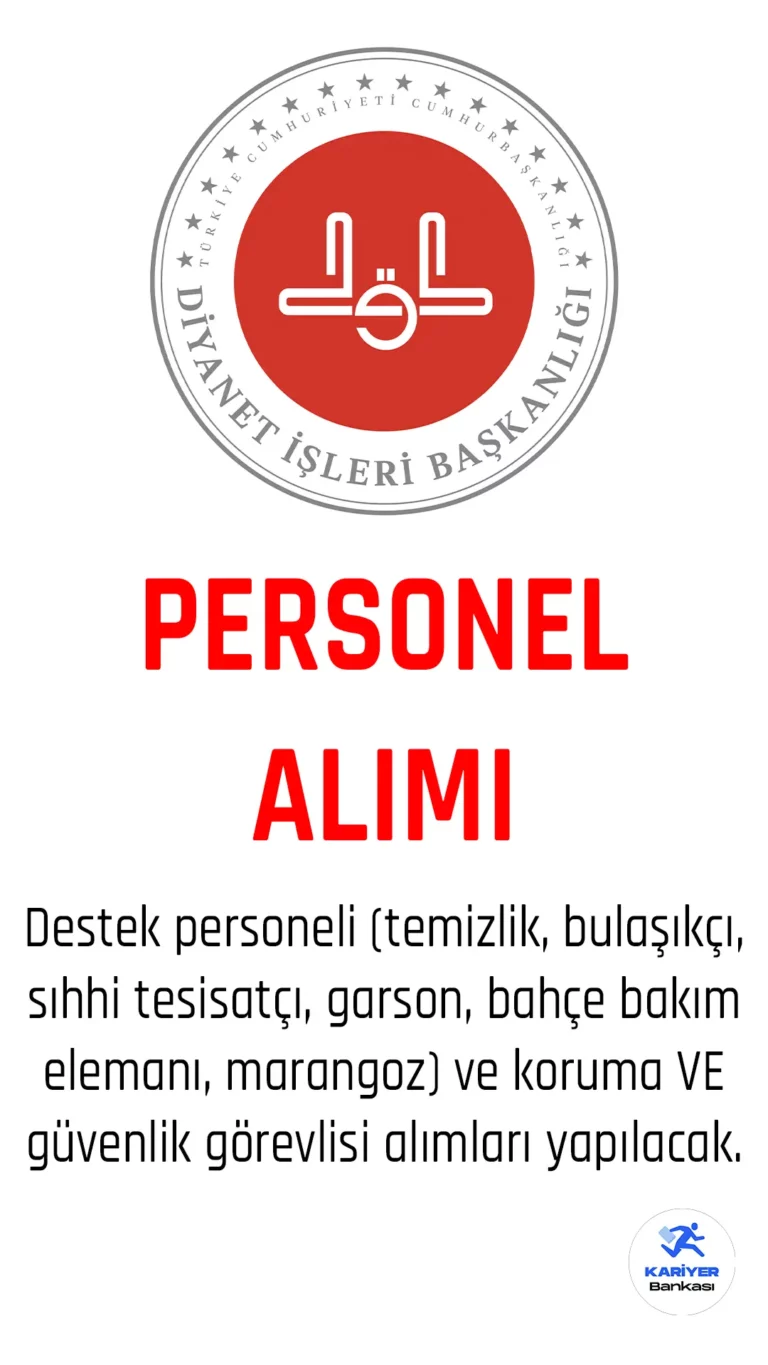 Diyanet işleri başkanlığı 80 personel alımı yapacak.