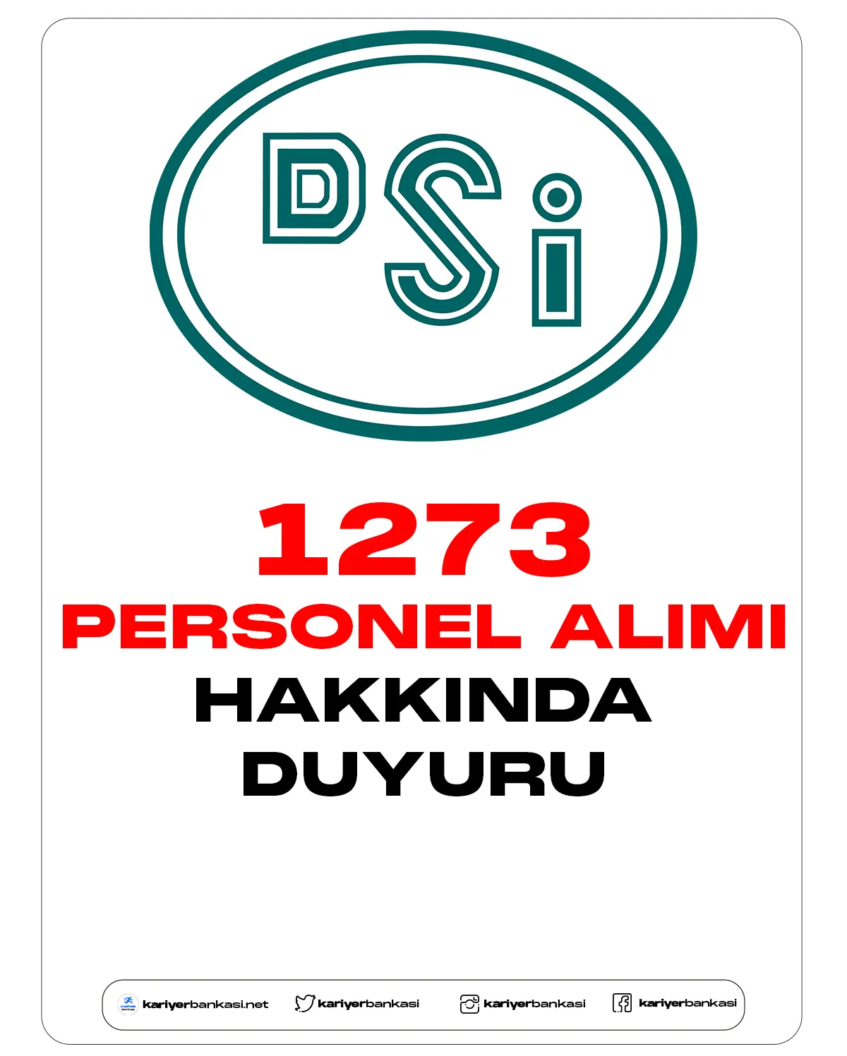 DSİ 1273 personel alımı sonuçları hakkında duyuru yayımlandı.