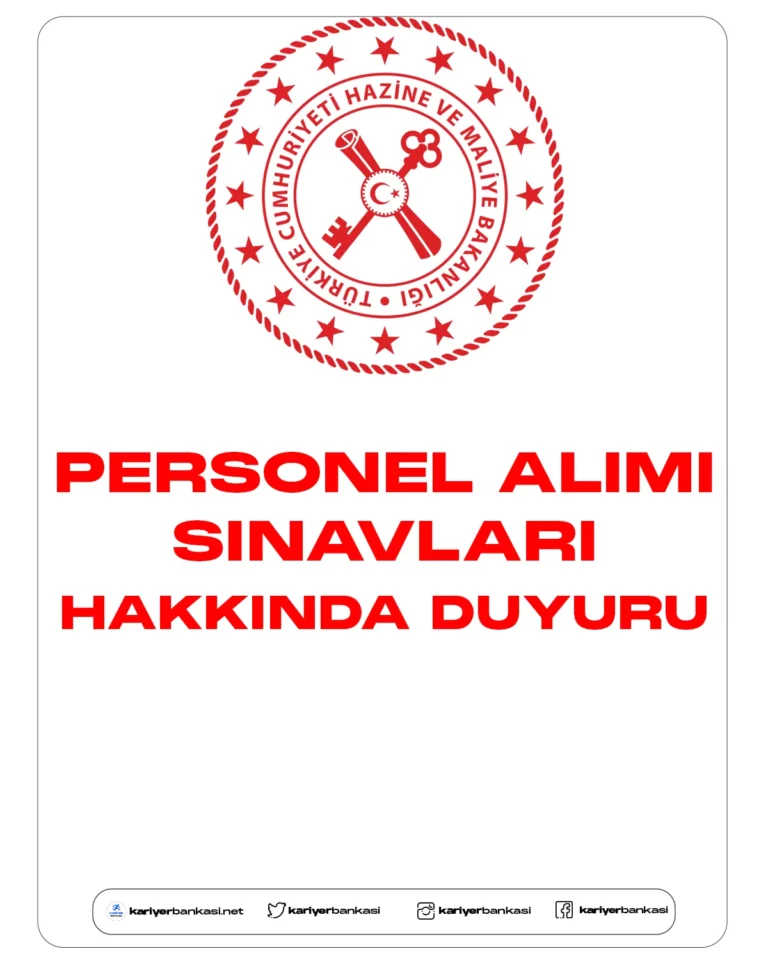 Hazine ve Maliye Bakanlığı personel alımı sınavları hakkında duyurular yayımlandı.