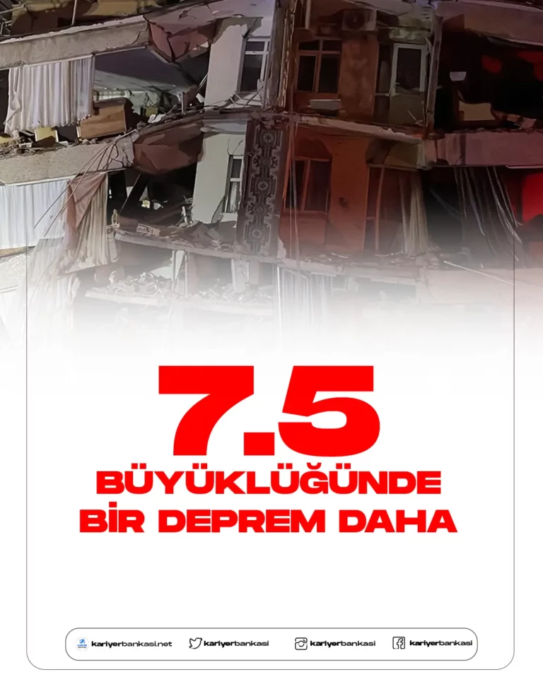 Son Dakika… Kahramanmaraş’ta 7.5 Büyüklüğünde Bir Deprem Daha
