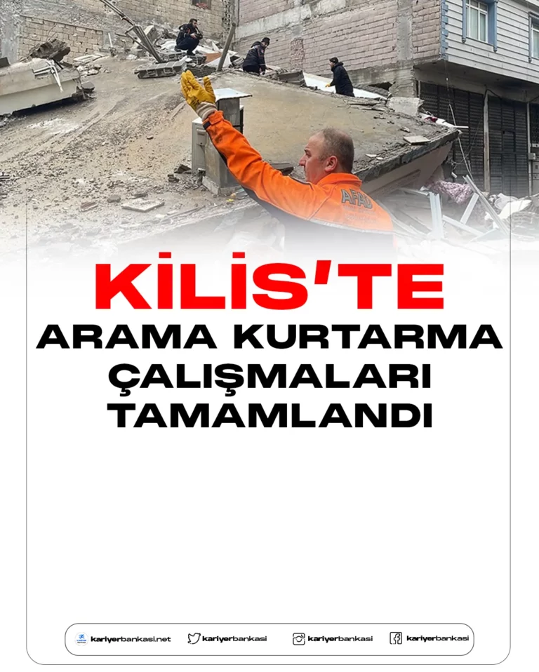 AFAD Kilis'te arama kurtarma çalışmalarını tamamladığını duyurdu