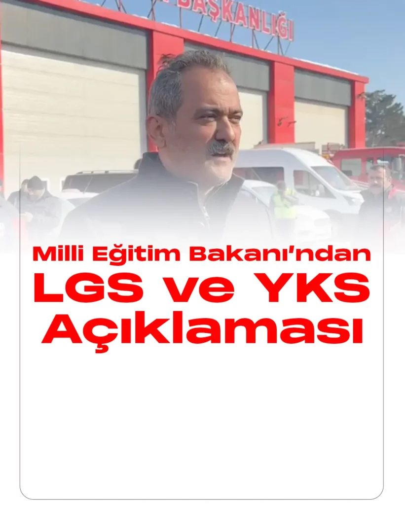 Milli Eğitim Bakanı Mahmut Özer, LGS ve YKS sınavlarıyla ilgili son dakika açıklamalarında bulundu.
