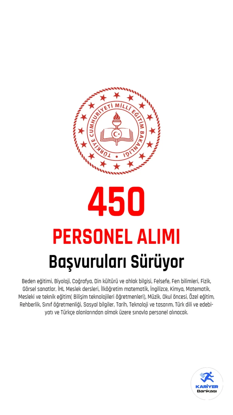 Milli Eğitim Bakanlığı personel alımı başvuruları devam ediyor.