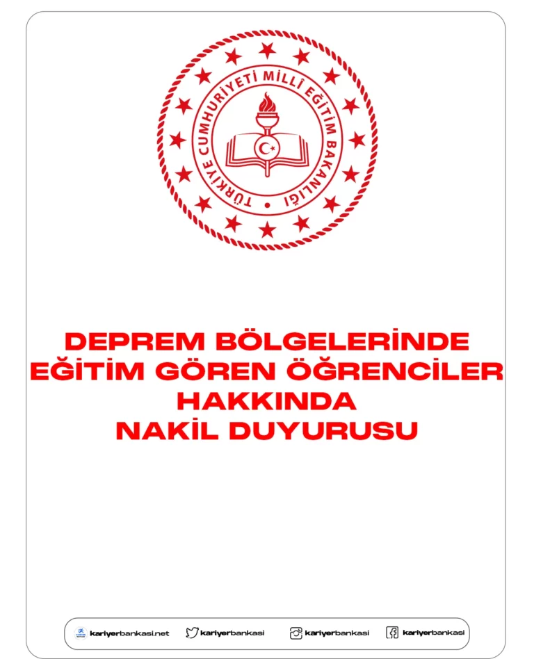 Depremden etkilen 10 ilde eğitim gören öğrencilerin farklı illere nakil edilebileceği duyuruldu.