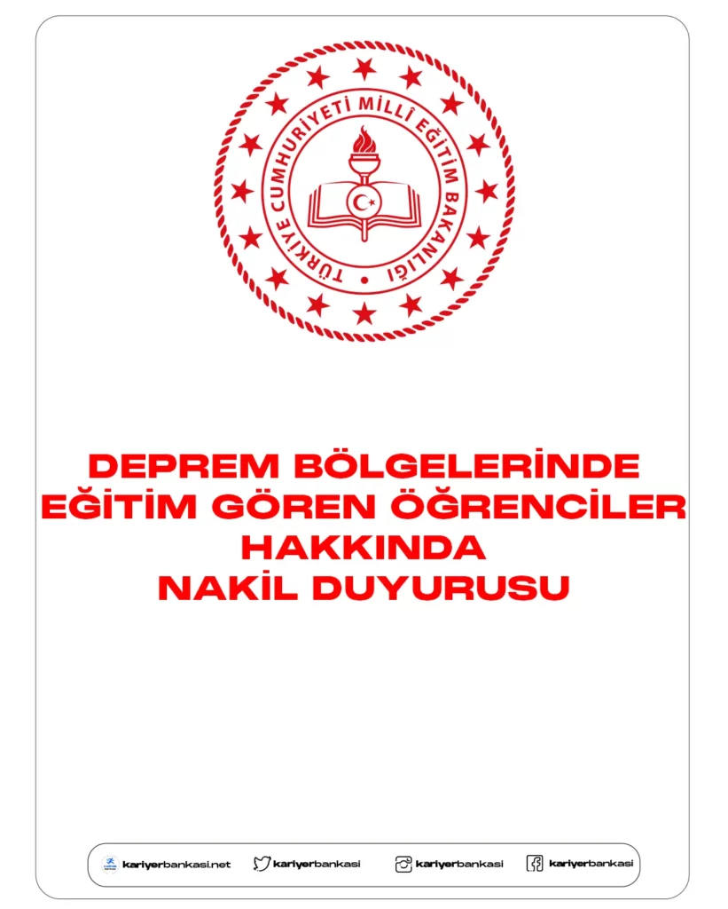 Depremden etkilen 10 ilde eğitim gören öğrencilerin farklı illere nakil edilebileceği duyuruldu.