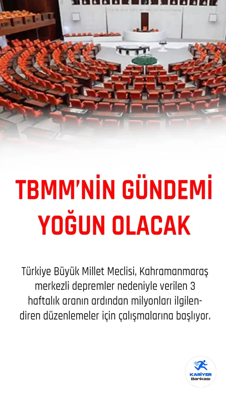 TBMM gündemi yoğun olacak.