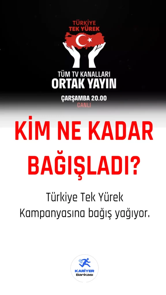 Türkiye tek yürek kampanyasına kim ne kadar bağış yaptı?