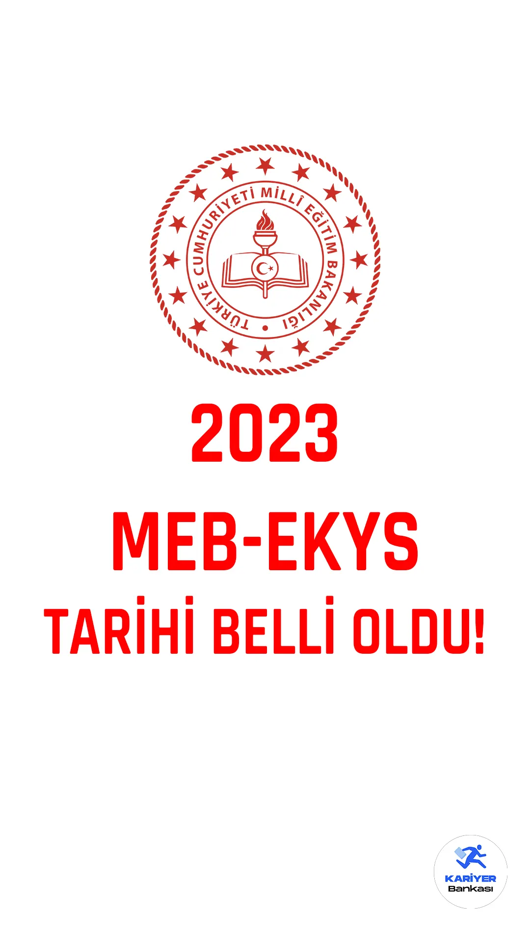 2023 MEB-EKYS tarihi belli oldu! Milli Eğitim Bakanlığı resmi sayfasından yayımlanan duyuruda, 2023 Milli Eğitim Bakanlığı Eğitim Kurumlarınca Yönetici Seçme Sınavı'nın (MEB-EKYS) 21 Mayıs 2023 tarihinde yapılacağı aktarıldı. Kahramanmaraş ve Malatya'da 2023-MEB-EKYS gerçekleştirilmeyeceği için daha önce bu illeri tercih eden adayların belirtilen sürede sınav merkezi tercihini güncellemeleri gerektiği kaydedildi.