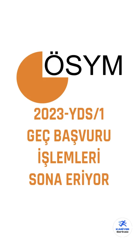 2023 YDS/1 geç başvuru işlemlerinde sona geliniyor. 9 Nisan'da uygulanacak sınav için geç başvuruların alınması işlemi 8 Mart'ta başlamıştı. ÖSYM'den yapılan duyuruda, ilgili geç başvuru işlemlerinin 13 Mart saat 23.59'da sona ereceği vurgulanırken, deprem bölgesine ilişkin de bilgilendirmeler yer almıştı.