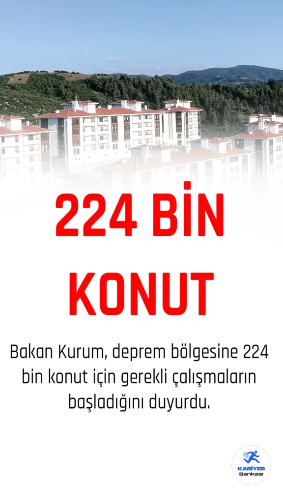 Deprem Bölgesine 244 Bin Konut için Çalışmalar Başladı
