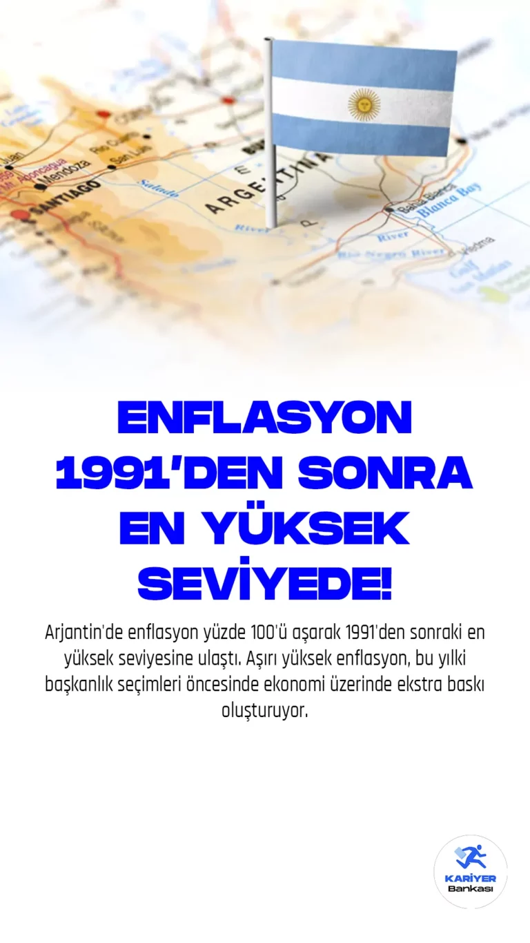 Arjantin'de enflasyon yüzde 100'ü aşarak 1991'den sonraki en yüksek seviyesine ulaştı. Aşırı yüksek enflasyon, bu yılki başkanlık seçimleri öncesinde ekonomi üzerinde ekstra baskı oluşturuyor. Gıda fiyatlarındaki artış, manşet enflasyonu körükledi.