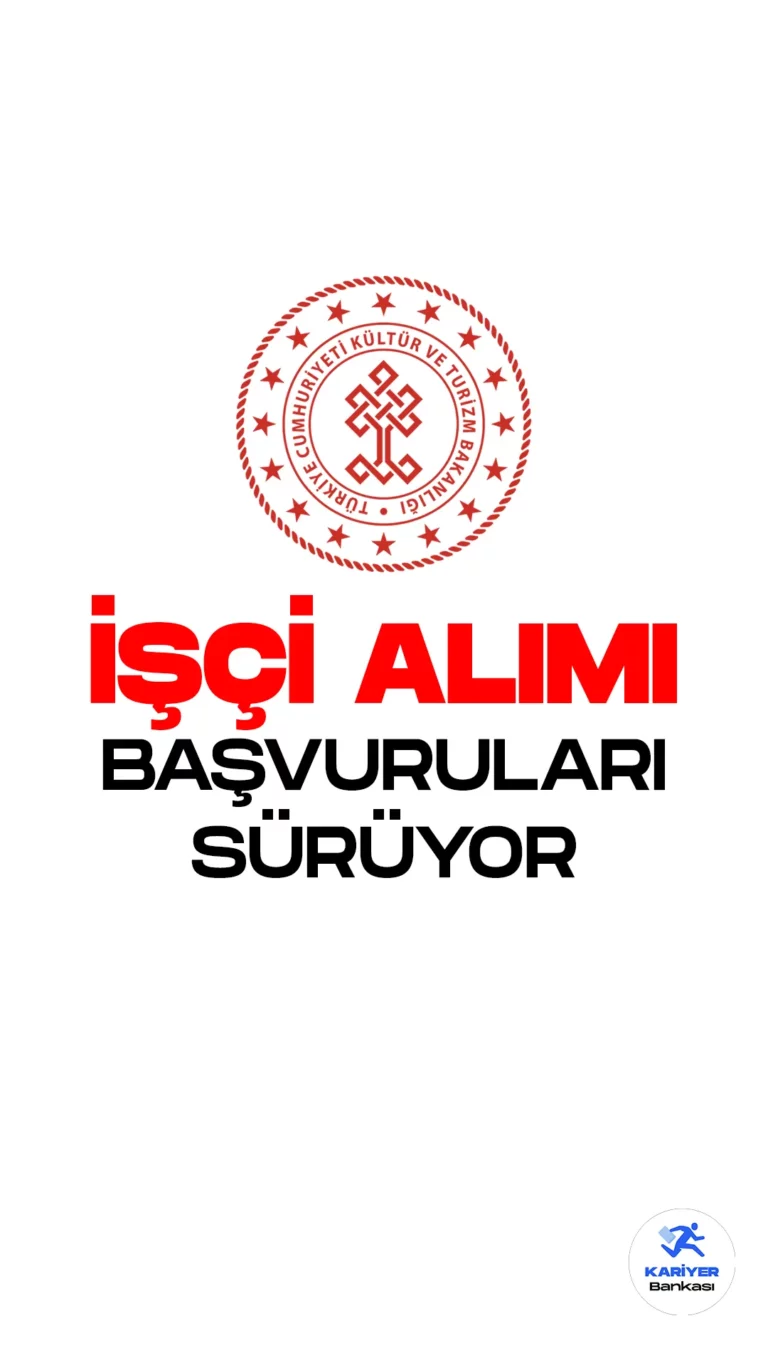 Kültür ve Turizm Bakanlığı işçi alımı başvuruları devam ediyor. Cumhurbaşkanlığı Strateji ve Bütçe Başkanlığı Kamu İlan sayfasında yayımlanan duyuruya göre, Kültür ve Turizm Bakanlığına 27 sürekli işçi alımı yapılacağına yer verildi.Başvuru yapacak adayların şartları dikkatle incelemesi gerekmektedir.