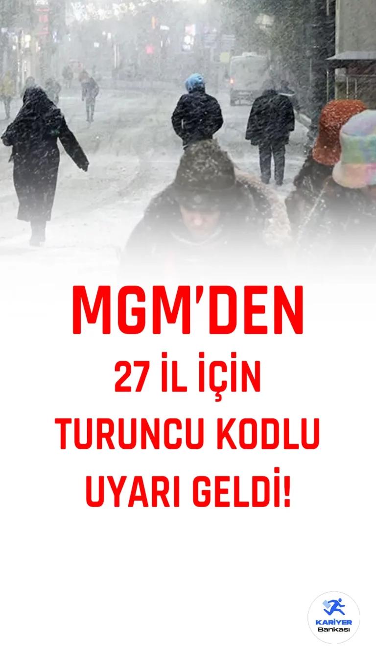 Meteoroloji Genel Müdürlüğü, 30 kent için sarı kodlu; 27 il içinse turuncu kodlu uyarı vererek vatandaşları kuvvetli yağış ve fırtına için uyardı.