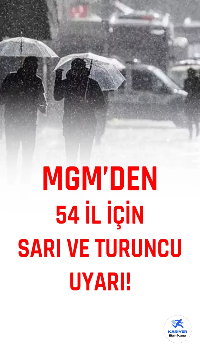 Meteoroloji'den yapılan son değerlendirmeye göre, Türkiye genelinde yoğun yağış ve fırtına uyarısı verildi. 54 il için sarı ve turuncu uyarı yayımlandı. İşte detaylar...