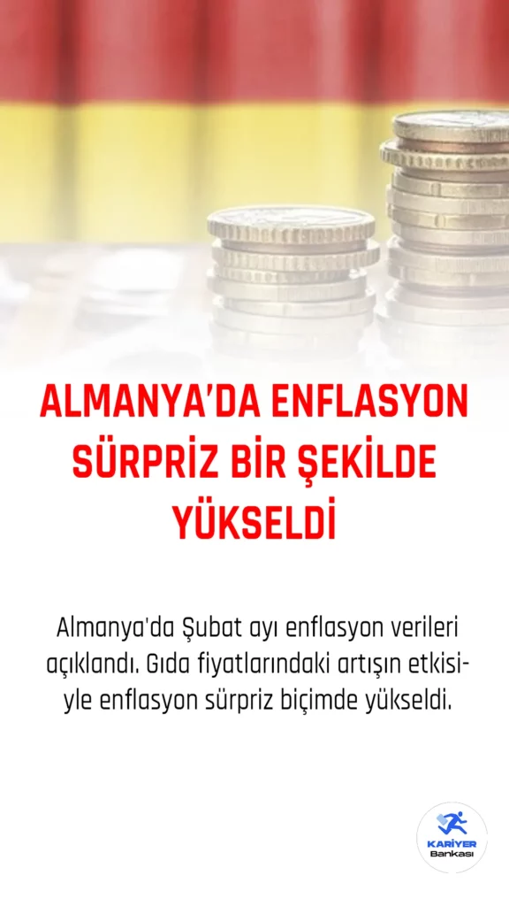 Almanya'da Şubat ayı enflasyon verileri açıklandı. Gıda fiyatlarındaki artışın etkisiyle enflasyon sürpriz biçimde yükseldi.