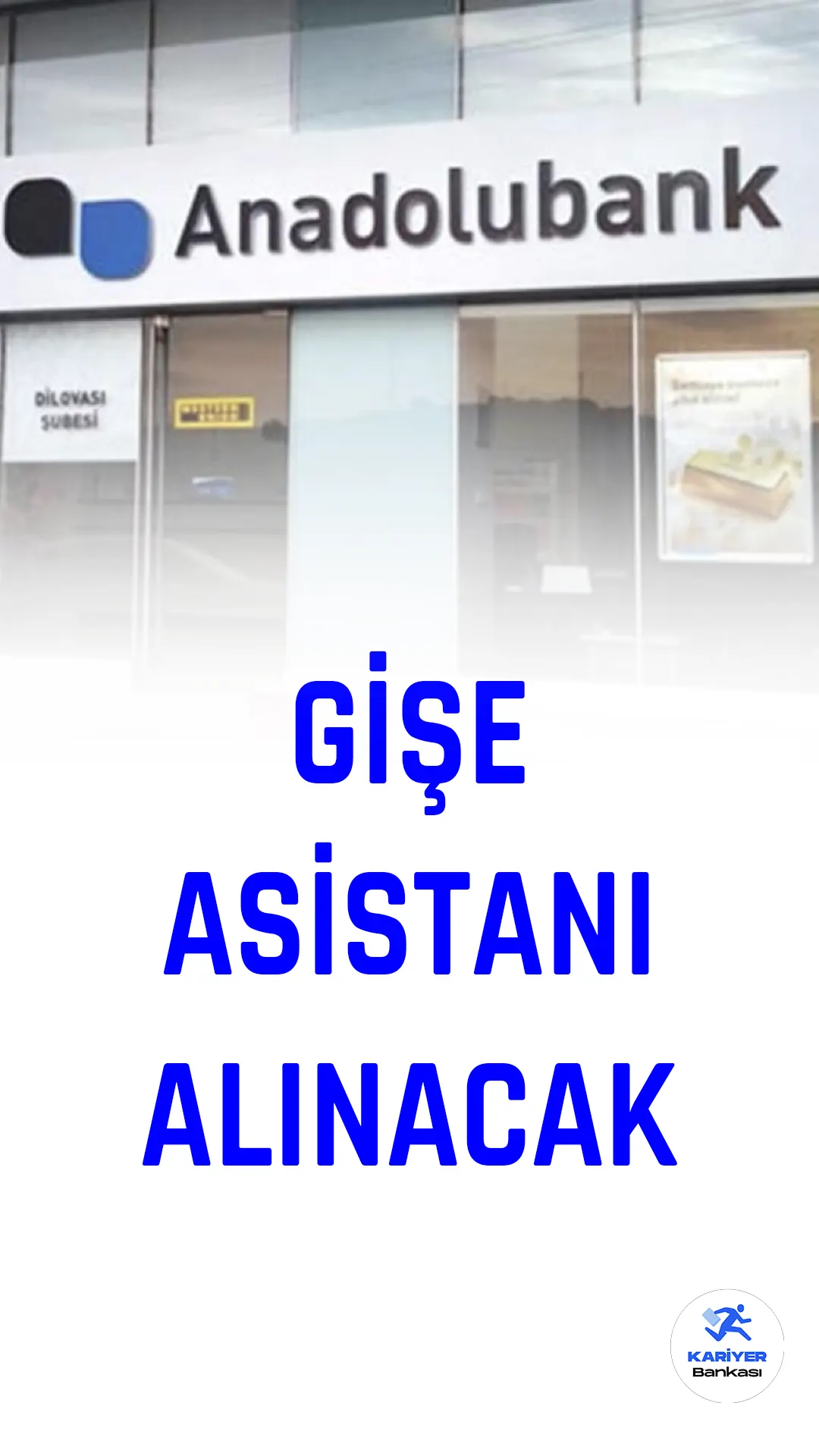 Anadolubank, bankacılık alanında kariyer yapmak isteyen genç yetenekler için Gişe Asistanı pozisyonu için personel alımı yapacağını duyurdu.