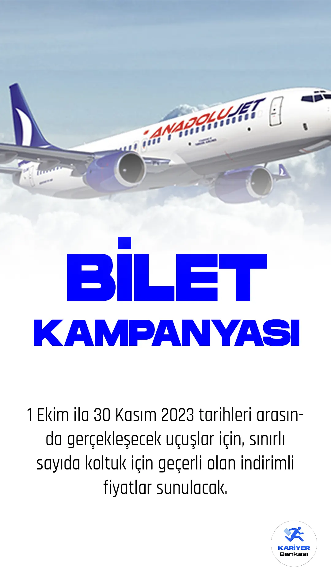 Türk Hava Yolları'nın markası AnadoluJet, Kuzey Kıbrıs'a avantajlı biletler satışa çıkardı. Buna göre, 1 Ekim ila 30 Kasım 2023 tarihleri arasında gerçekleşecek uçuşlar için, sınırlı sayıda koltuk için geçerli olan indirimli fiyatlar sunulacak.
