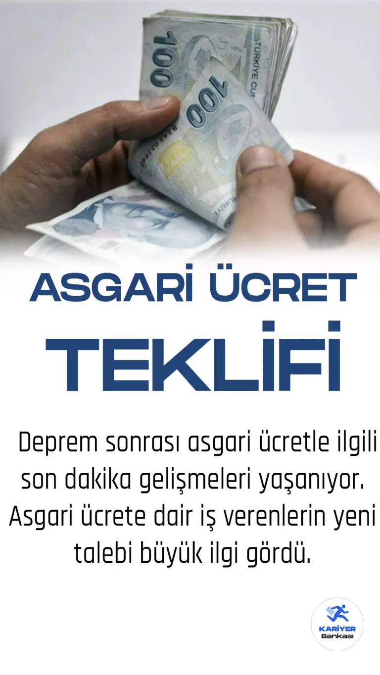 Asgari Ücretle İlgili Flaş Teklif! Kabul Edilirse 11 Bin 759 TL Olacak