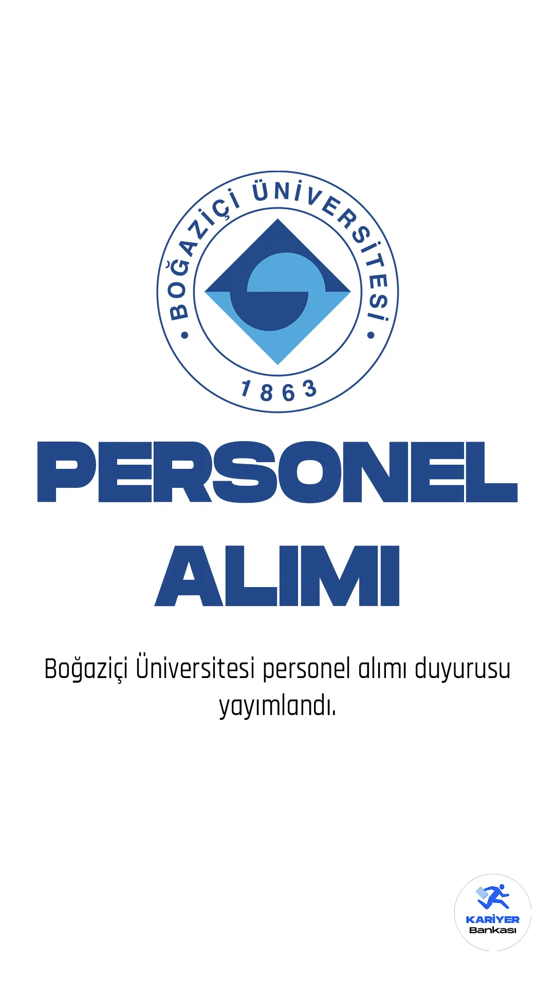 Boğaziçi Üniversitesi personel alımı duyurusu Resmi Gazete'nin 31 Mart 2023 tarihli sayısında yayımlandı. Yayımlanan duyuruda, Boğaziçi Üniversitesine sözleşmeli bilişim personeli alımı yapılacağı kaydedildi. Başvurular 31 Mart -14 Nisan 2023 tarihleri arasında alınacak.