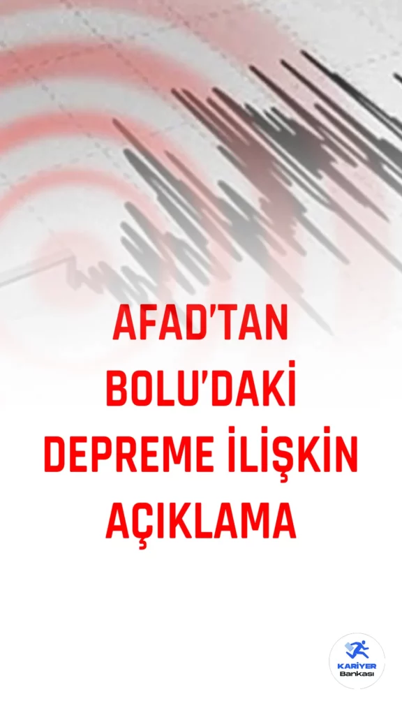 Son dakika... İçişleri Bakanlığı Afet ve Acil Durum Yönetimi Başkanlığı Deprem Dairesi Başkanlığı Bolu'da meydana gelen depreme ilişkin bilgilendirme yaptı.