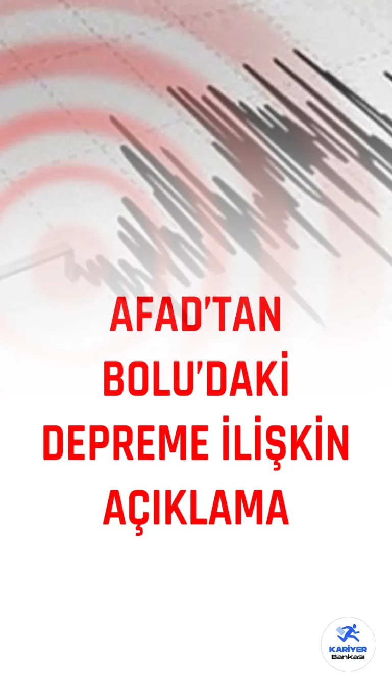Son dakika... İçişleri Bakanlığı Afet ve Acil Durum Yönetimi Başkanlığı Deprem Dairesi Başkanlığı Bolu'da meydana gelen depreme ilişkin bilgilendirme yaptı.