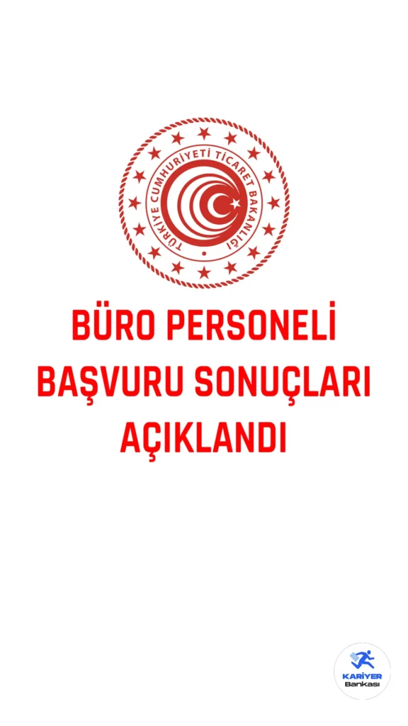 Ticaret Bakanlığı sözleşmeli büro personeli kura sonuçları açıklandı. Ticaret Bakanlığı resmi sayfasından yayımlanan duyuruda, sözleşmeli büro personeli kura sonuçlarına yer verildi.Adaylar başvuru sonuçlarını bakanlık resmi sayfasından sorgulayabilecekler.