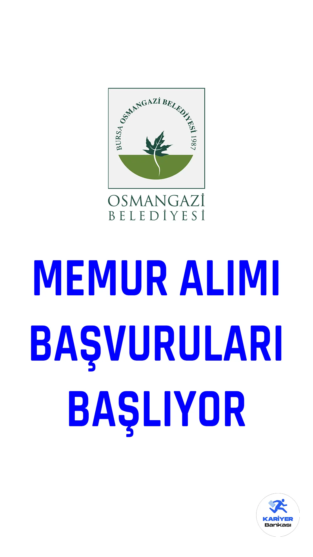 Osmangazi Belediye Başkanlığına memur ve zabıta memuru alımı için başvuru işlemleri 13 Mart 2023 tarihi itibariyle başlıyor. Başvurular 13-17 Mart tarihleri arasında alınacak.