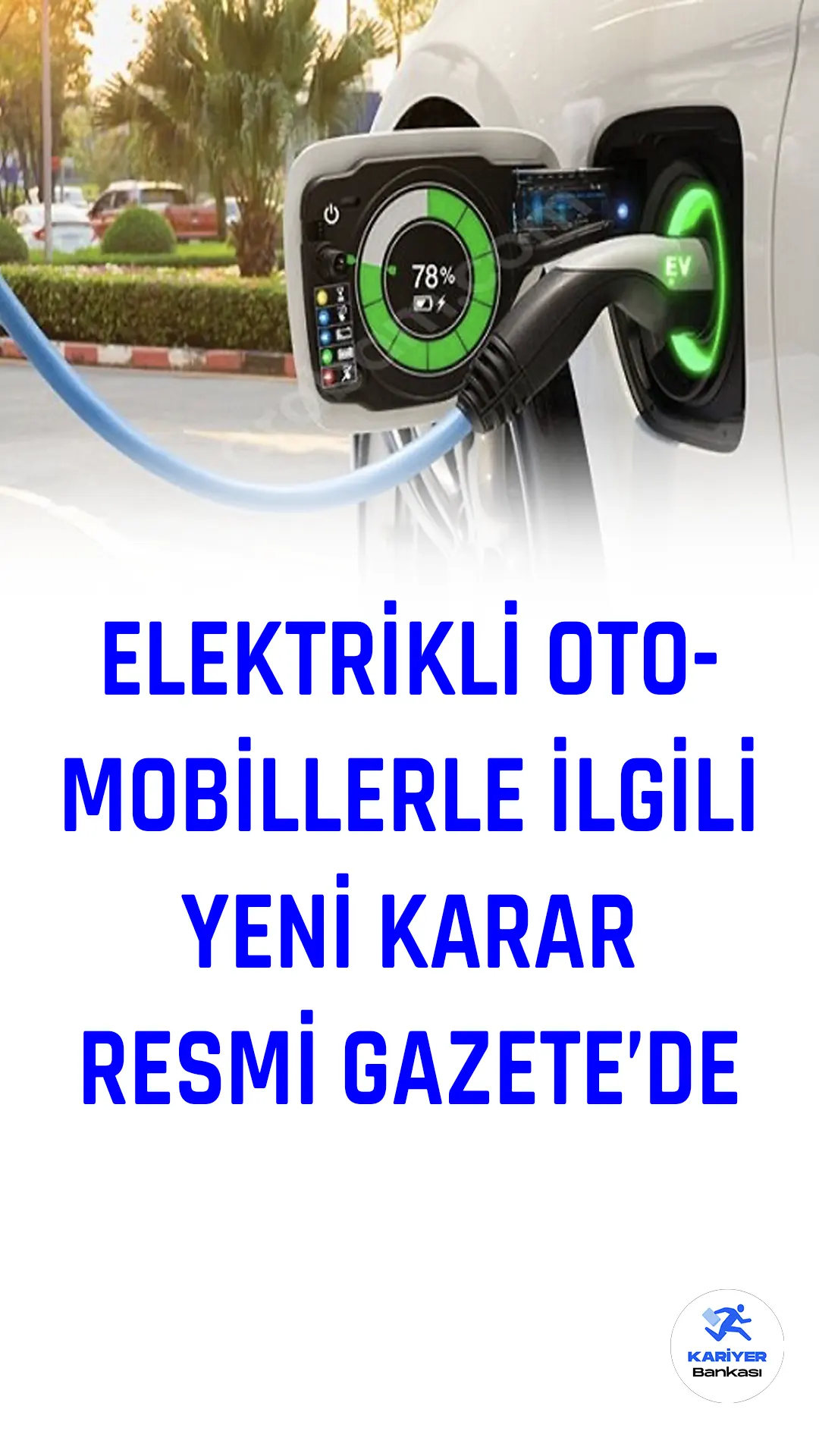 Resmi Gazete'de bugün yayımlanan kararla sadece elektrik motorlu olan binek otomobiller için ÖTV oranlarına esas matrahlarında değişikliğe gidildi.