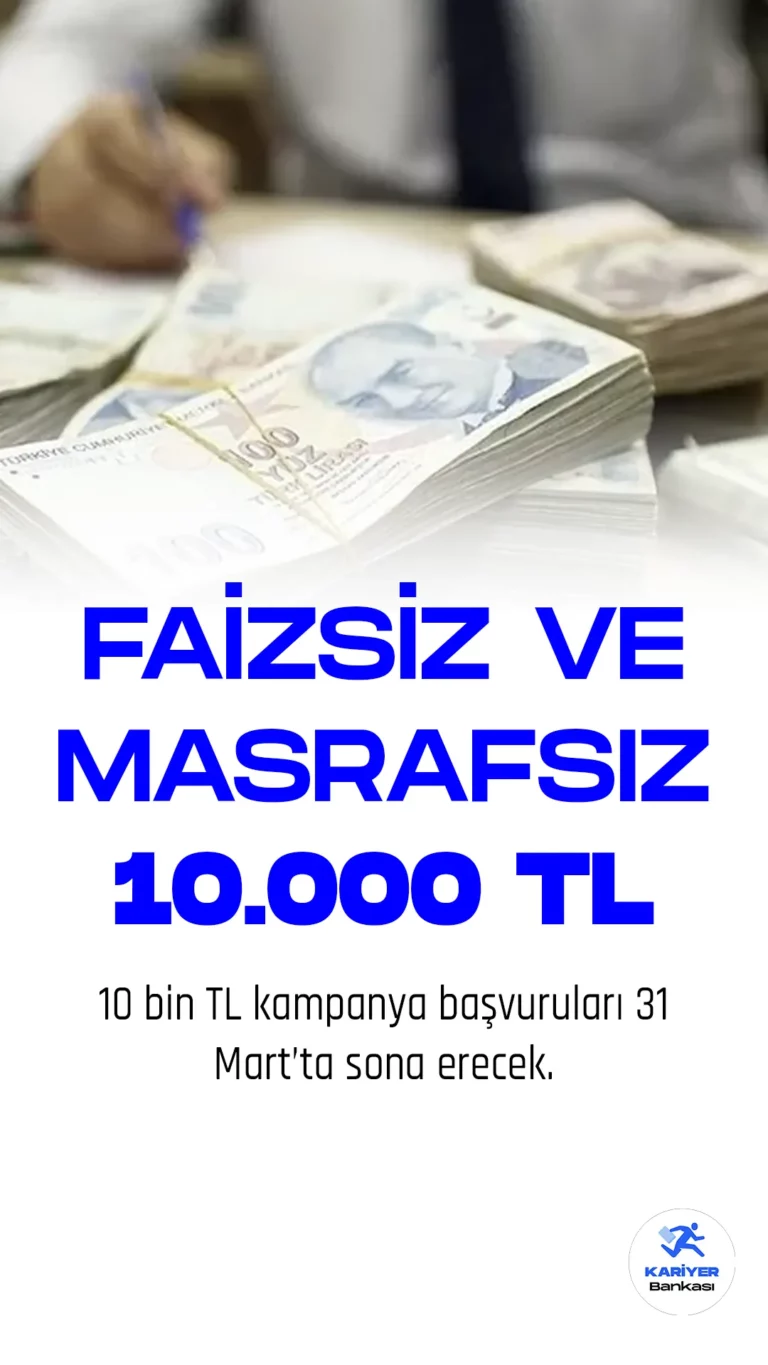 Garanti BBVA acil nakit ihtiyacı olanlar için faizsiz 10 bin TL kampanyası başvuruları alınıyor. Banka kampanyasından yararlanmak isteyenlerin, belirtilen şartları dikkatle incelemesi gerektiği kaydedildi. Faizsiz 10 bin TL kampanya başvurularının 31 Mart 2023 tarihinde sona ereceği aktarıldı. Garanti BBVA resmi sayfasından yayımlanan kampanya duyurusunda, "Garanti BBVA Mobil’den şubeye gitmeden müşterimiz olup, bireysel kredi kartı başvurusu yapın, başvurunuz onaylandığında 10.000 TL’ye varan faizsiz ve masrafsız Taksitli Nakit Avans’tan 6 ay taksitle yararlanın!" ifadelerine yer verildi.