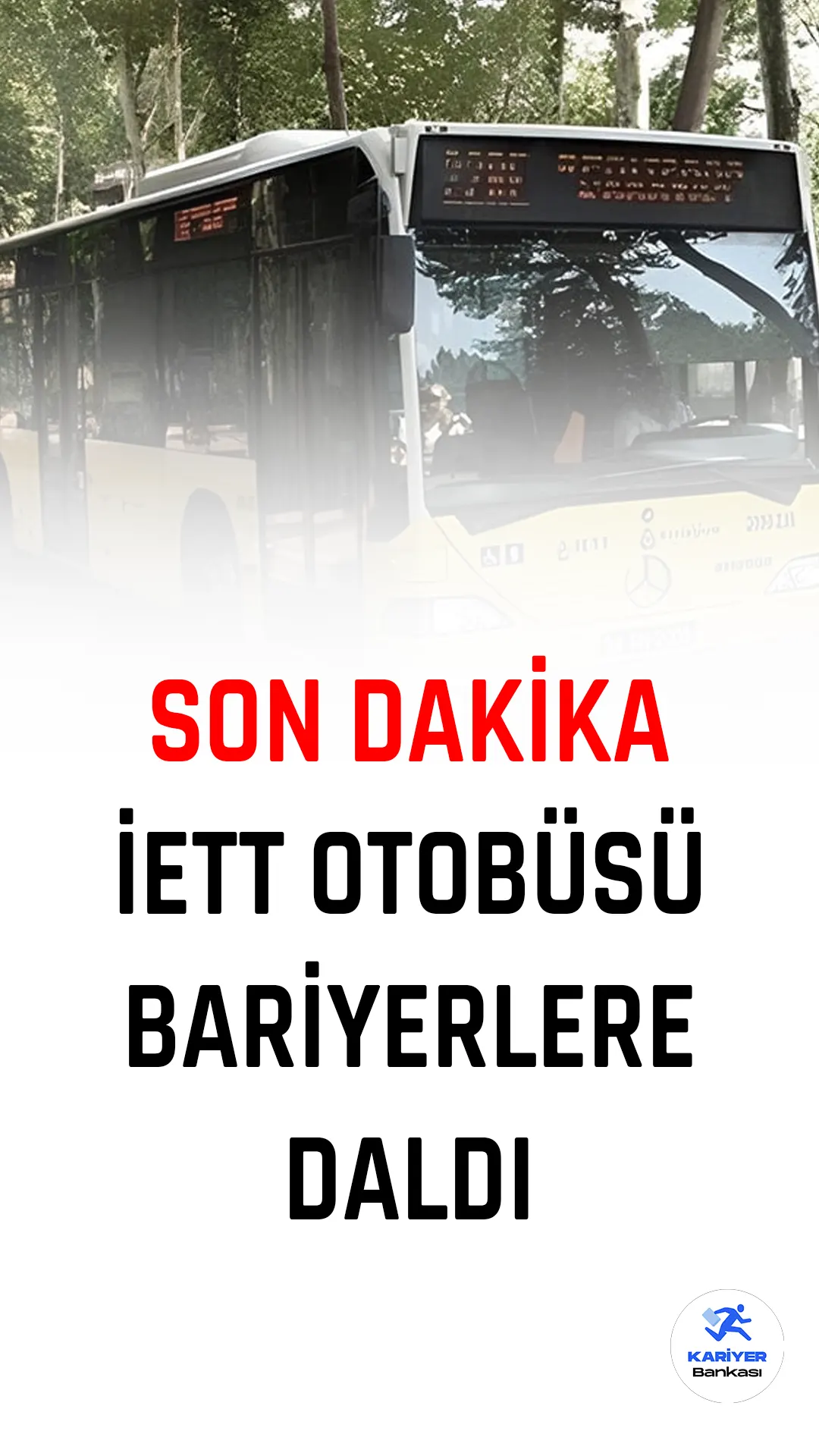 Son Dakika... İstanbul Sultangazi Arnavutköy yolundaki Habipler girişinde bir İETT otobüsü bariyerlere çarptı.