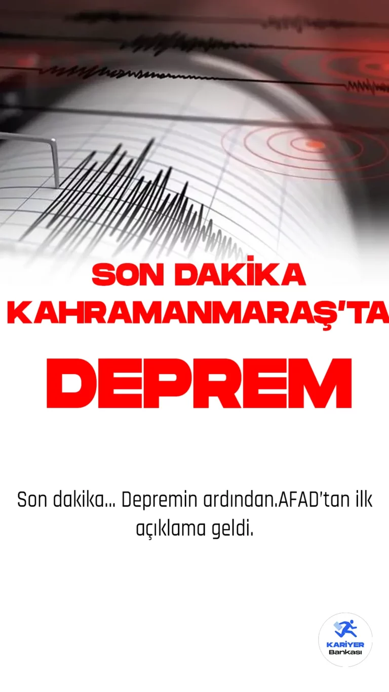 Son Dakika… Kahramanmaraş’ta 5.3 Büyüklüğünde Deprem