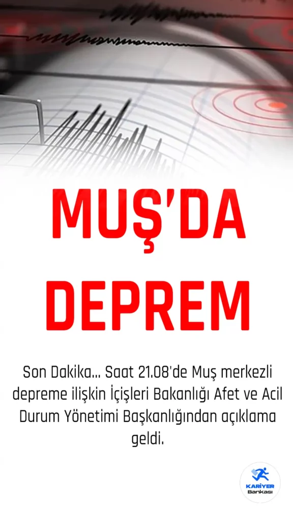 Son Dakika… Muş Merkezli Depreme İlişkin AFAD’tan Açıklama Geldi