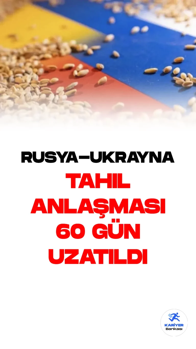 Rusya Dışişleri Bakan Yardımcısı Alexander Grushko, Ukrayna'nın abluka altındaki Karadeniz limanlarından tahıl ihracatı yapılmasına olanak sağlayan tahıl koridoru anlaşmasının 60 gün süreyle uzatıldığını açıkladı.