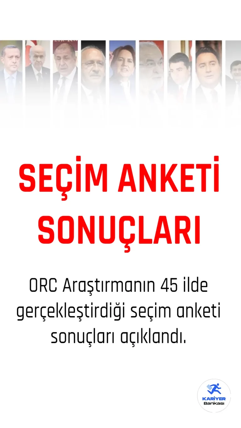 ORC Araştırma Seçim Anketi Sonuçları Açıklandı