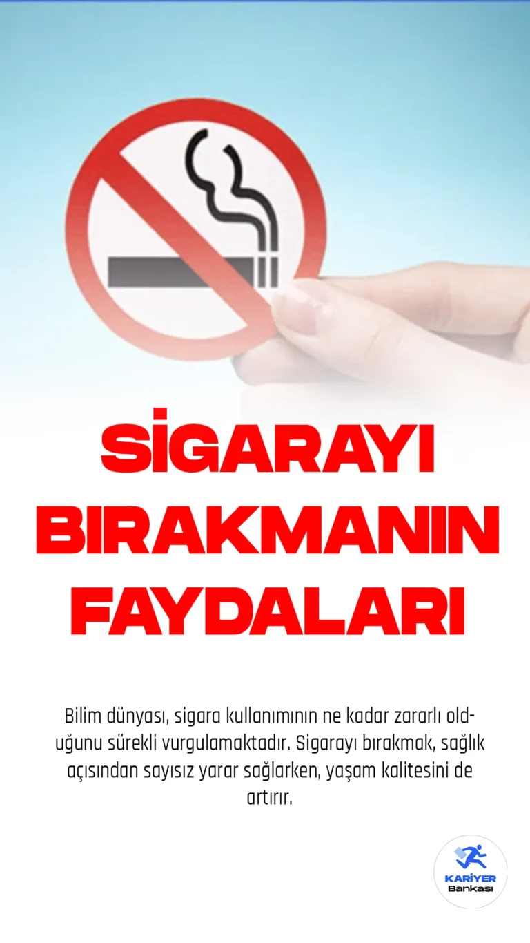 Bilim dünyası, sigara kullanımının ne kadar zararlı olduğunu sürekli vurgulamaktadır. Sigarayı bırakmak, sağlık açısından sayısız yarar sağlarken, yaşam kalitesini de artırır.