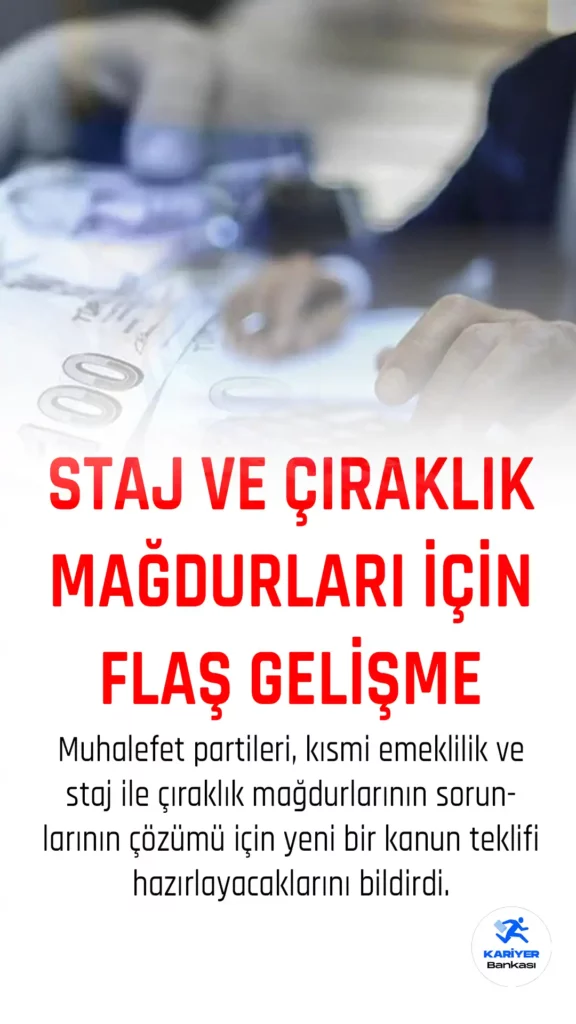 Kısmi Emeklilik , Staj ve Çıraklık Mağdurları İçin Yeni Düzenleme Çağrısı