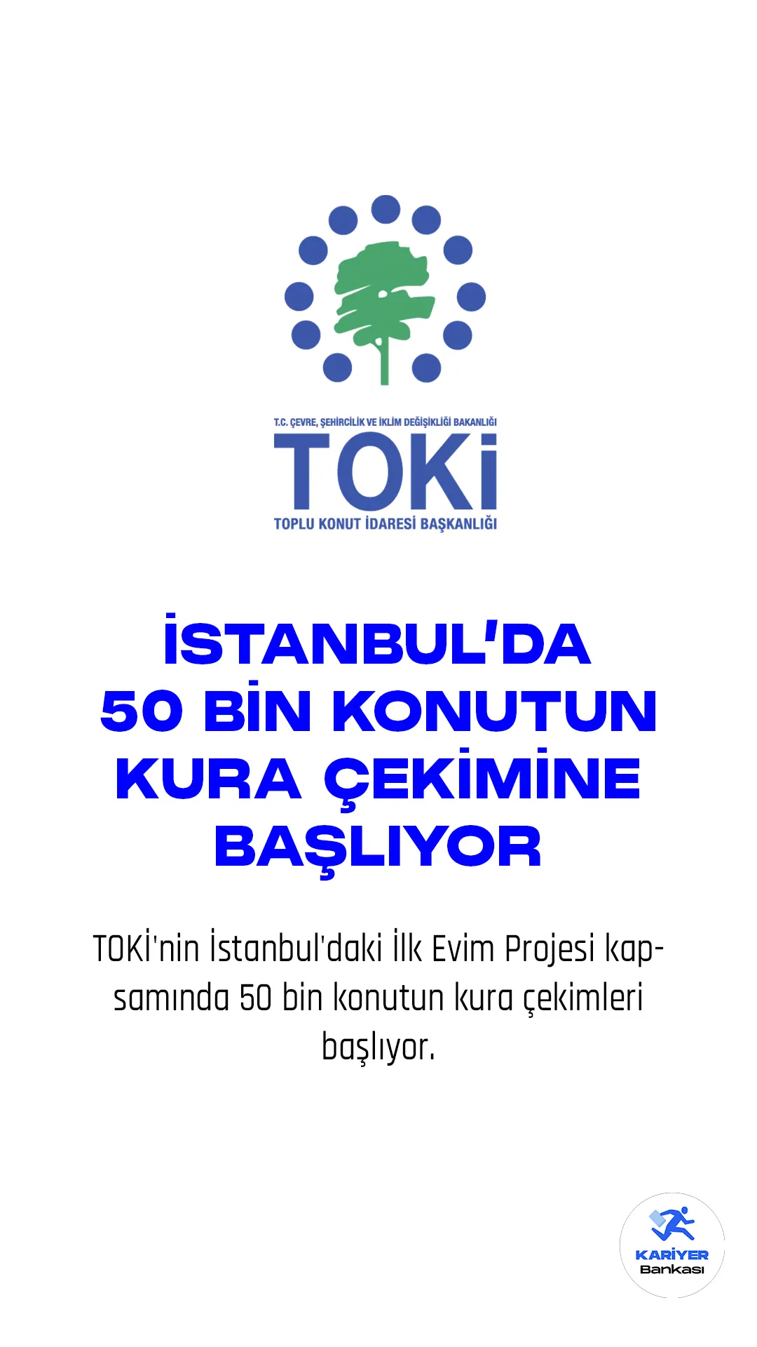 TOKİ'nin İstanbul'daki İlk Evim Projesi kapsamında 50 bin konutun kura çekimleri başlıyor.