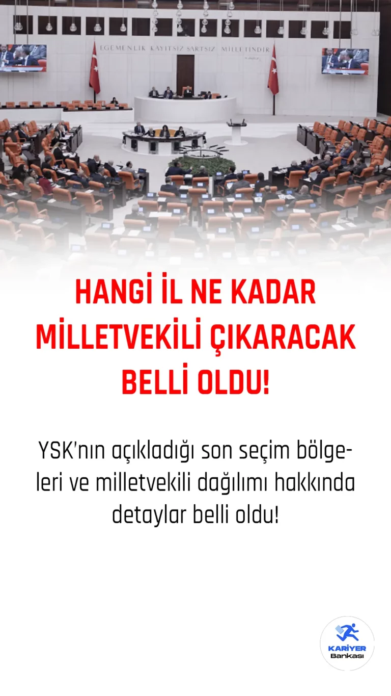 YSK'nın açıkladığı son seçim bölgeleri ve milletvekili dağılımı hakkında detaylar belli oldu! Ankara, İstanbul ve İzmir'in milletvekili sayıları ne kadar? Hangi iller kaç milletvekili çıkaracak? Depremden etkilenen illerin milletvekili sayısı değişti mi? Tüm illerin milletvekili sayıları açıklandı!