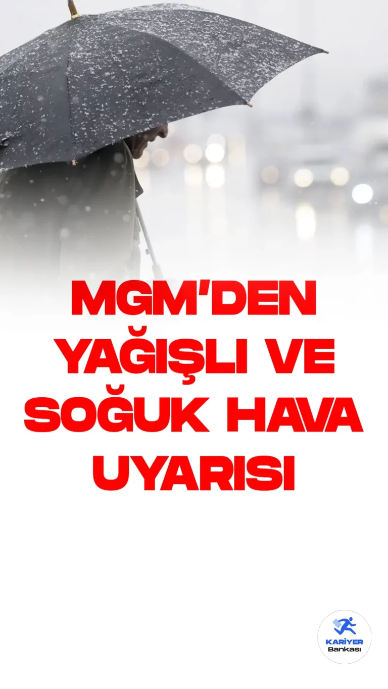 Meteoroloji Genel Müdürlüğü tarafından yapılan açıklamada, yurt genelinde yağışlı ve soğuk hava beklendiği duyuruldu. İstanbul ve İzmir'de yağmur, Ankara'da ise kar yağışı bekleniyor. Sıcaklıkların da hissedilir derecede azalması tahmin ediliyor.