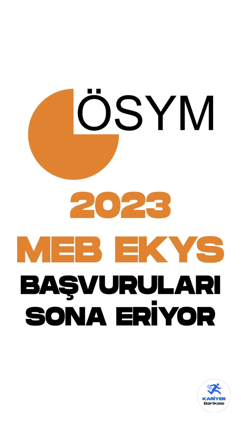 Milli Eğitim Bakanlığı Eğitim Kurumlarına Yönetici Seçme Sınavı geç başvuru işlemleri sona eriyor. MEB EKYS için geç başvurular bugün saat 23.59'da son bulacak. ÖSYM'den yapulan açıklamada sınavın 21 Mayıs'ta uygulanacağı belirtilmiş, sınav merkezleriyle ilgili de bilgi verilmişti. Resmi duyuruda şu bilgiler yer alıyor: