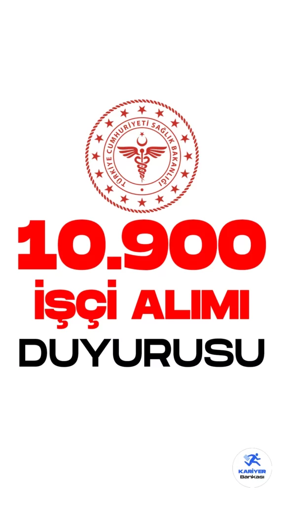 Sağlık Bakanlığı 10 bin 900 işçi alımı kurası hakkında duyuru yayımlandı. Sağlık Bakanlığı Yönetim Hizmetleri Genel Müdürlüğü resmi sayfasından yayımlanan duyuruya göre, 10.900 işçi alımı kura tarihi, kura yeri, ve kura çekimi yapılacak illere dair detaylar açıklandı.