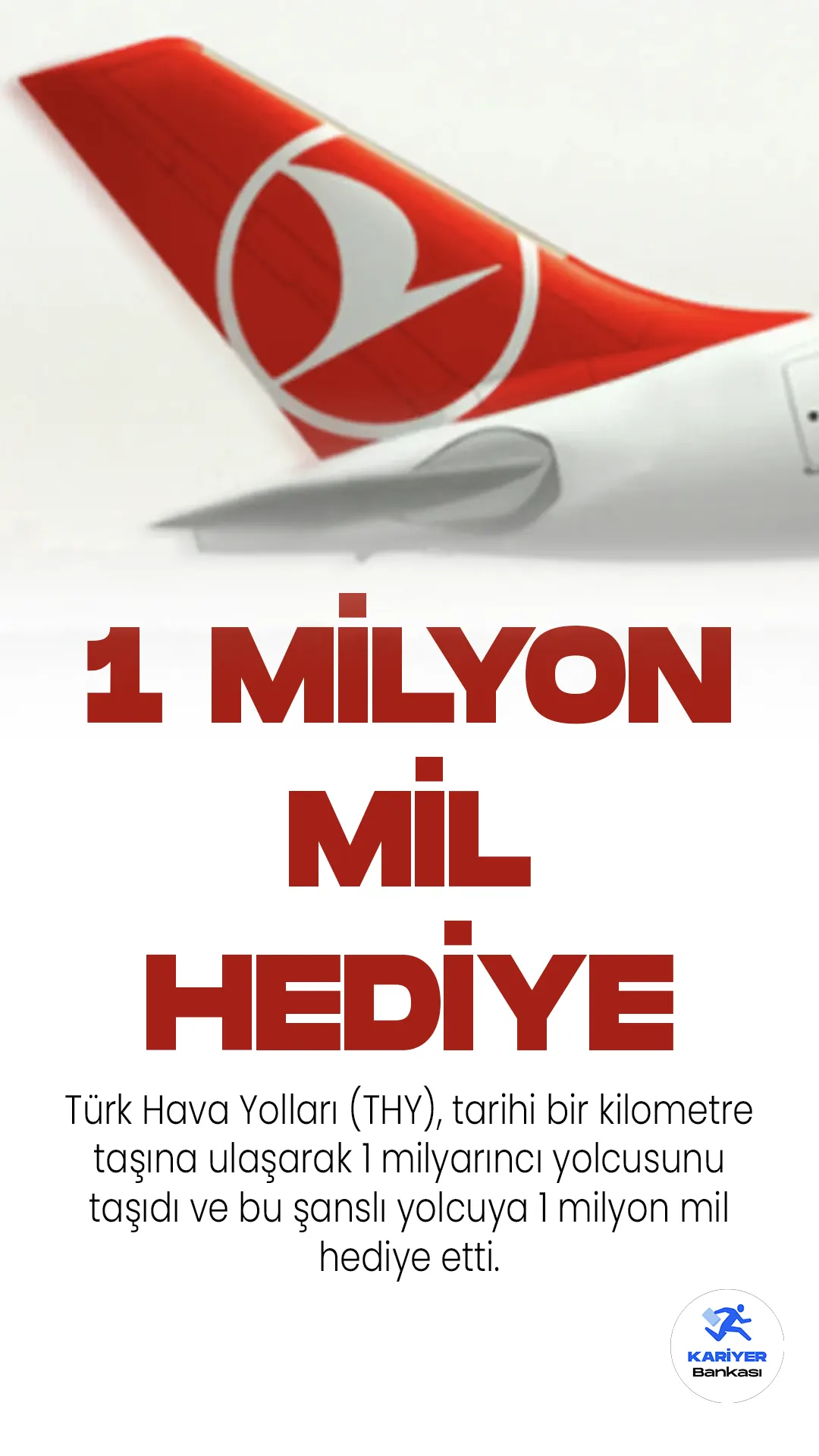 Türk Hava Yolları (THY), tarihi bir kilometre taşına ulaşarak 1 milyarıncı yolcusunu taşıdı ve bu şanslı yolcuya 1 milyon mil hediye etti.