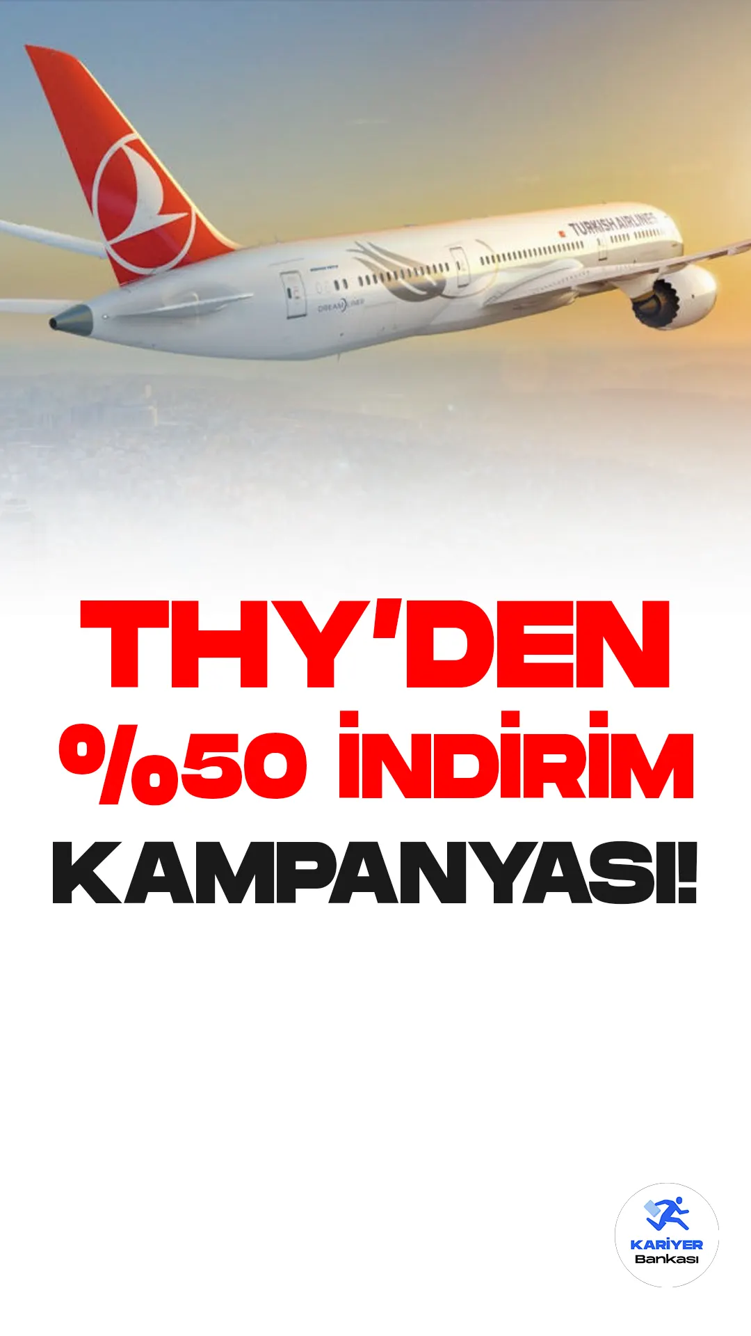 Türk Hava Yolları (THY) öğrenciler için yüzde 50 indirimli bilet kampanyası başlattı. Türk Hava Yolları resmi sayfasından yayımlanan kampanyaya dair duyuruda, online kaydınızı gerçekleştirdiğiniz taktirde yurt içi uçuşlarda 10 Nisan 2023 tarihine kadar %50, sonrasında %20 indirimli uçma fırsatı sunuyor.