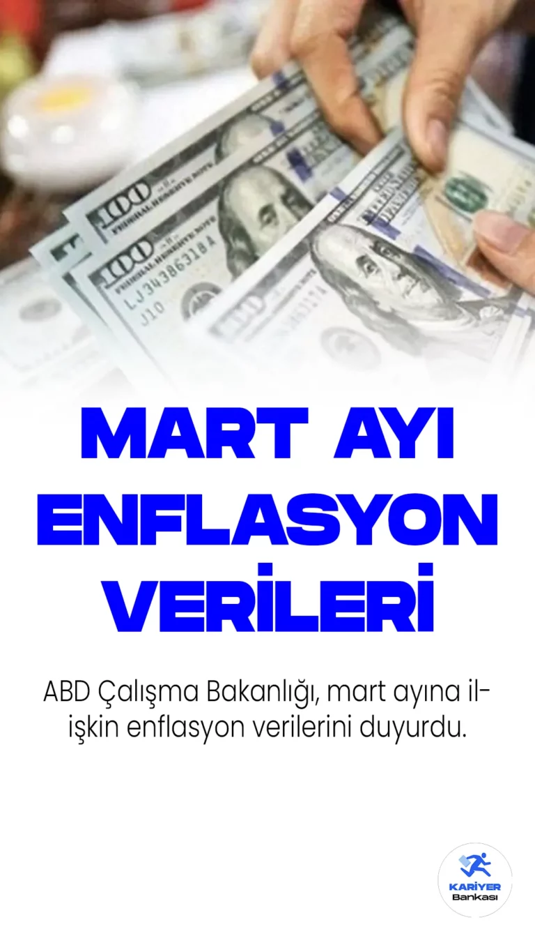 ABD Çalışma Bakanlığı, mart ayına ilişkin enflasyon verilerini duyurdu. Tüketici fiyat endeksi (TÜFE) beklentilerin altında gerçekleşti, enflasyon oranı 9 aydır düşüş eğiliminde.