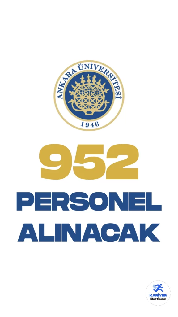 Ankara Üniversitesi personel alımı duyurusu yayımlandı. Cumhurbaşkanlığı SBB Kamu ilan sitesinde yayımlanan duyuruya göre, Ankara Üniversitesine büro personeli, destek personeli, koruma ve güvenlik görevlisi, mühendis, şehir plancısı, spor uzmanı, teknisyen, tekniker, biyolog, diyetisyen, diğer sağlık personeli, fizyoterapist, eczacı, diğer teknik hizmet personeli, röntgen teknisyeni, sağlık teknikeri unvanlarında 952 sözleşmeli personel alımı yapılacağı aktarıldı. Başvurular 15 Nisan-29 Nisan 2023 tarihleri arasında gerçekleştirilecek. Başvuru yapacak adayların şartları dikkatle incelemesi gerekmektedir.
