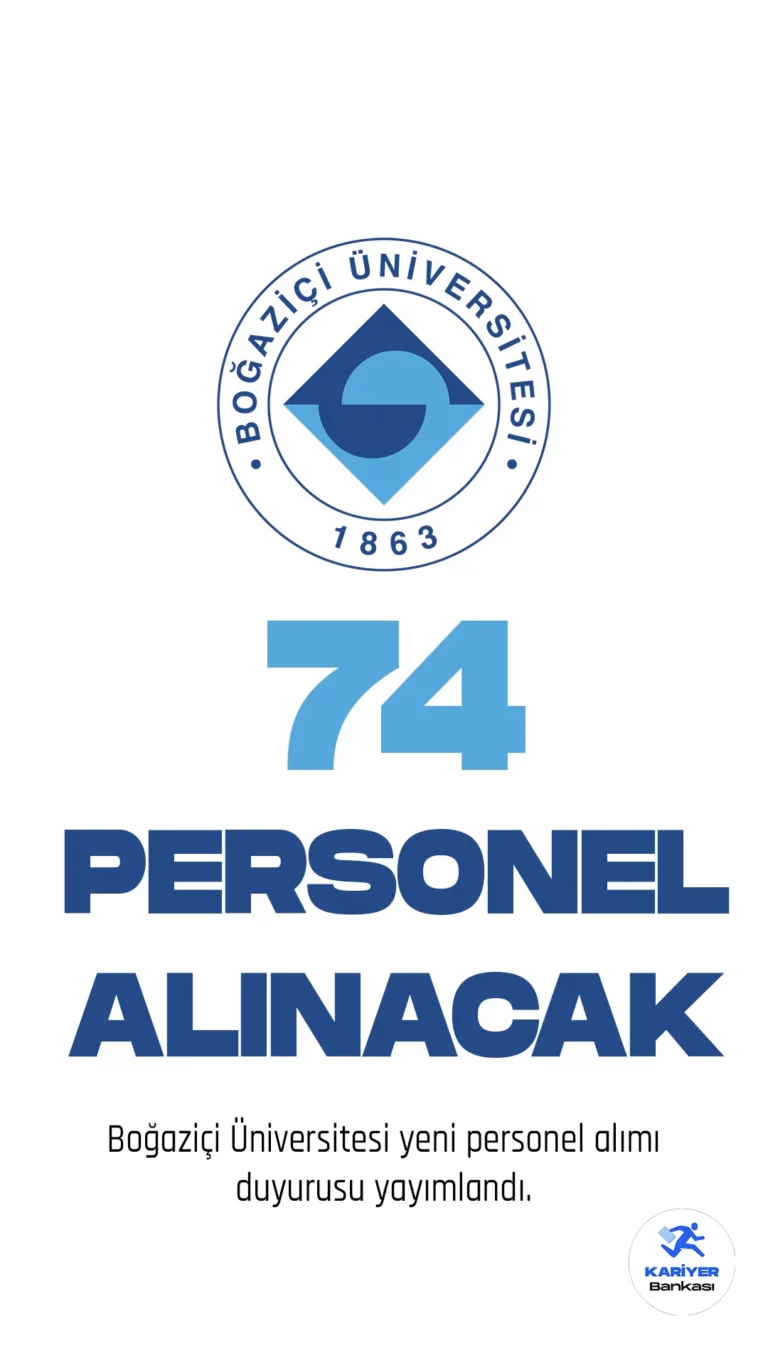 Boğaziçi Üniversitesi personel alımı duyurusu yayımlandı.Cumhurbaşkanlığı SBB Kamu ilan sistesinden yayımlanan duyuruya göre, Boğaziçi Üniversitesine mühendis, programcı, teknisyen, büro personeli, destek personeli, koruma ve güvenlik görevlisi unvanlarında sözleşmeli 75 personel alımı yapılacak. Başvuru yapacak adayların belirtilen şartları dikkatle incelemesi gerekmektedir.