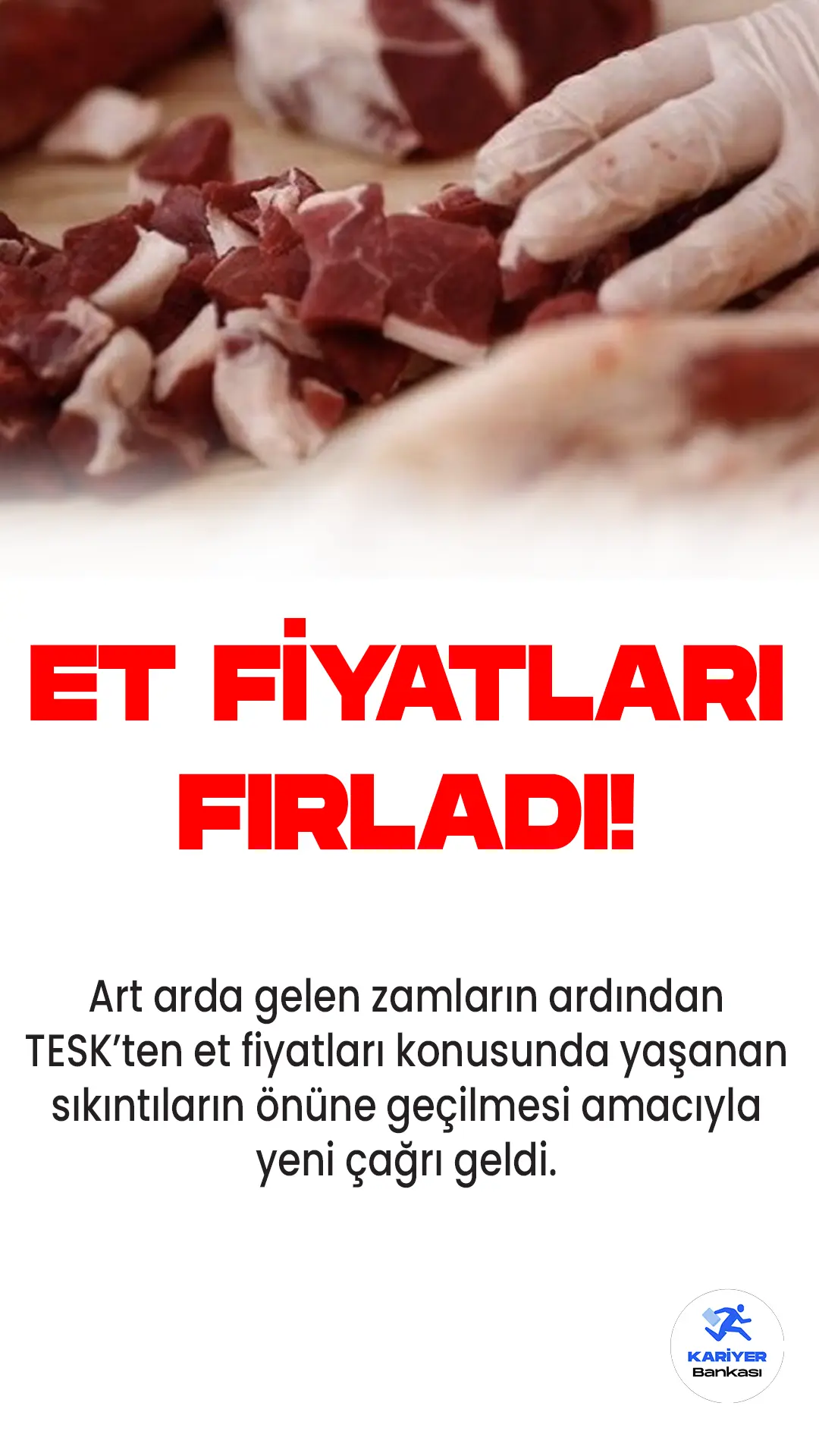 TESK Başkanı Palandöken, ESK tarafından perakendecilere uygulanan karkas et fiyatlarının kasaplar için de uygulanmasını talep etti.